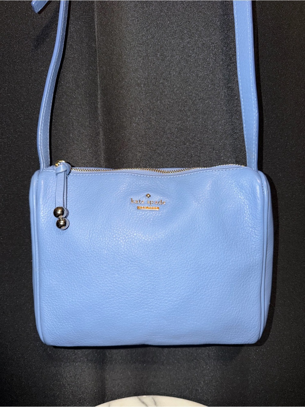 kate spade Pebbled Leather Crossbody in Light Blue